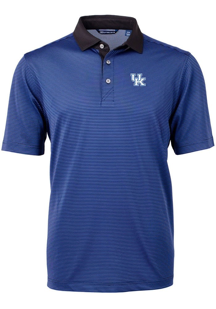 Cutter and Buck Kentucky Wildcats Mens Virtue Eco Pique Micro Stripe Short Sleeve Polo