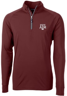 Cutter and Buck Texas A&amp;M Aggies Mens Maroon Adapt Stretch Long Sleeve 1/4 Zip Pullover