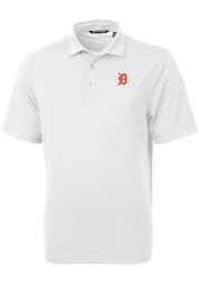 Cutter and Buck Detroit Tigers Mens White Virtue Short Sleeve Polo