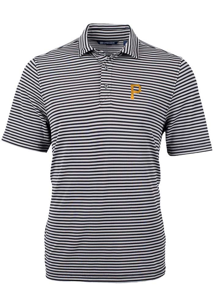 Antigua Pittsburgh Pirates Mens Black Xtra-Lite Short Sleeve Polo