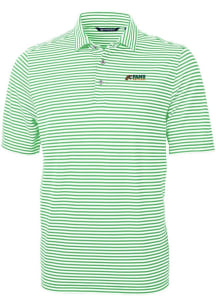 Cutter and Buck Florida A&amp;M Rattlers Mens Green Virtue Eco Pique Stripe Short Sleeve Polo