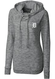 Cutter and Buck Detroit Tigers Womens Grey Tie Breaker Hooded Sweatshirt