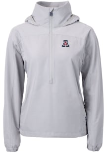 Cutter and Buck Arizona Wildcats Womens Grey Charter Eco Long Sleeve Pullover