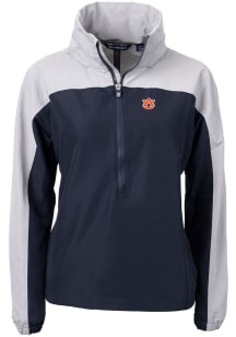 Cutter and Buck Auburn Tigers Womens Navy Blue Charter Eco Long Sleeve Pullover