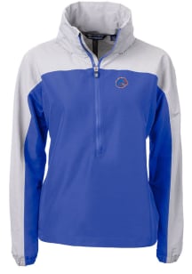 Cutter and Buck Boise State Broncos Womens Blue Charter Eco Long Sleeve Pullover