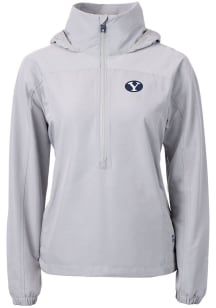 Cutter and Buck BYU Cougars Womens Grey Charter Eco Long Sleeve Pullover