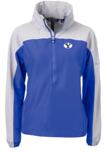 Cutter and Buck BYU Cougars Womens Blue Charter Eco Long Sleeve Pullover