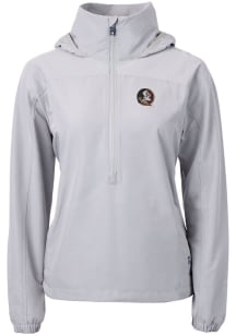 Cutter and Buck Florida State Seminoles Womens Grey Charter Eco Long Sleeve Pullover