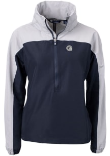 Cutter and Buck Georgetown Hoyas Womens Navy Blue Charter Eco Long Sleeve Pullover