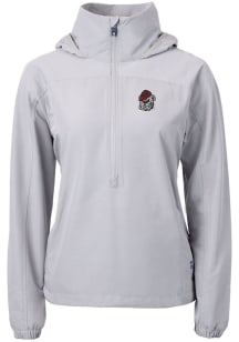 Cutter and Buck Georgia Bulldogs Womens Grey Charter Eco Long Sleeve Pullover