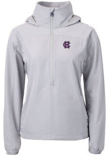 Cutter and Buck Holy Cross Crusaders Womens Grey Charter Eco Long Sleeve Pullover