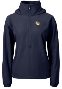 Cutter and Buck Marquette Golden Eagles Womens Navy Blue Charter Eco Long Sleeve Pullover