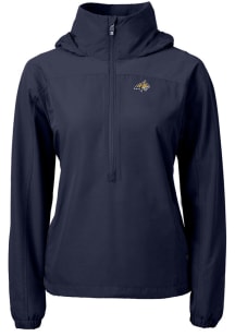 Cutter and Buck Montana State Bobcats Womens Navy Blue Charter Eco Long Sleeve Pullover