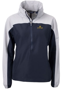 Cutter and Buck Notre Dame Fighting Irish Womens Navy Blue Charter Eco Long Sleeve Pullover