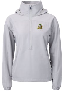 Cutter and Buck Oregon Ducks Womens Grey Charter Eco Long Sleeve Pullover