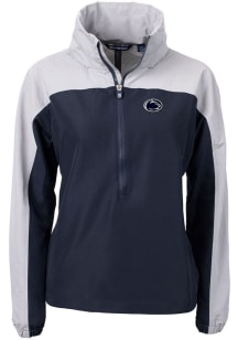 Womens Penn State Nittany Lions Navy Blue Cutter and Buck Charter Eco Long Sleeve Pullover