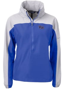 Cutter and Buck Pitt Panthers Womens Blue Charter Eco Long Sleeve Pullover