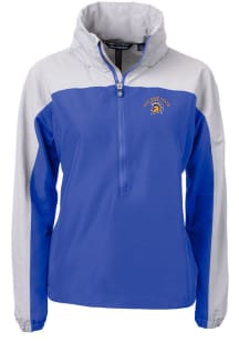 Cutter and Buck San Jose State Spartans Womens Blue Charter Eco Long Sleeve Pullover