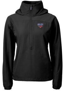 Cutter and Buck SMU Mustangs Womens Black Charter Eco Long Sleeve Pullover