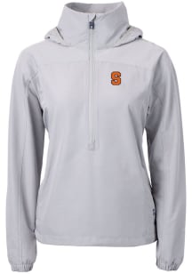 Cutter and Buck Syracuse Orange Womens Grey Charter Eco Long Sleeve Pullover