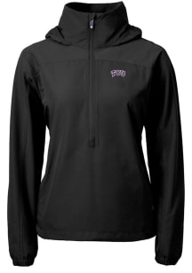 Cutter and Buck TCU Horned Frogs Womens Black Charter Eco Long Sleeve Pullover
