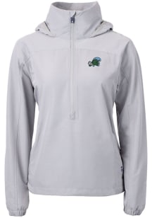 Cutter and Buck Tulane Green Wave Womens Grey Charter Eco Long Sleeve Pullover