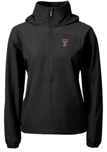Cutter and Buck Texas Tech Red Raiders Womens Black Charter Eco Long Sleeve Pullover