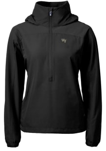 Cutter and Buck Wake Forest Demon Deacons Womens Black Charter Eco Long Sleeve Pullover