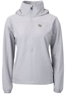 Cutter and Buck Wake Forest Demon Deacons Womens Grey Charter Eco Long Sleeve Pullover