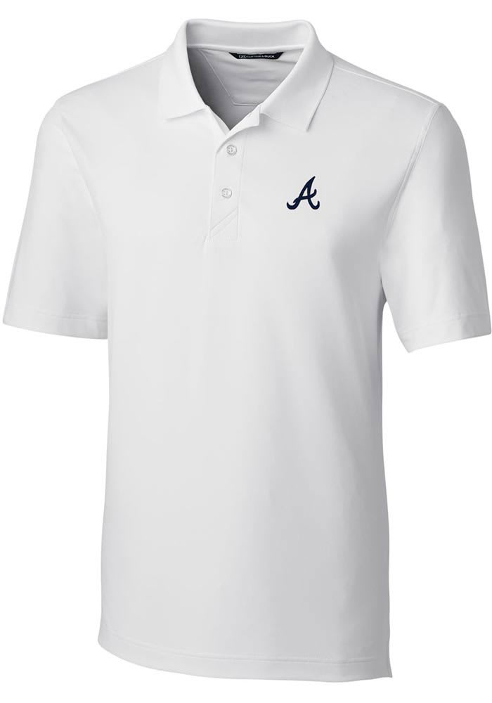 Atlanta Braves Cutter & Buck Forge Tonal Stripe Stretch Polo - Red