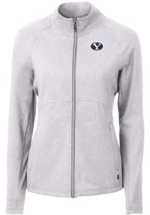 Cutter and Buck BYU Cougars Womens Grey Adapt Eco Knit Light Weight Jacket