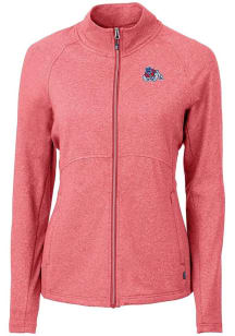 Cutter and Buck Fresno State Bulldogs Womens Red Adapt Eco Knit Light Weight Jacket