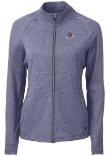 Cutter and Buck Fresno State Bulldogs Womens Navy Blue Adapt Eco Knit Light Weight Jacket