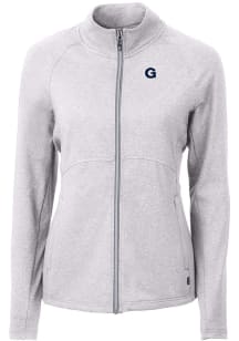 Cutter and Buck Georgetown Hoyas Womens Grey Adapt Eco Knit Light Weight Jacket