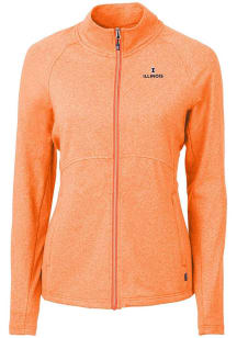 Cutter and Buck Illinois Fighting Illini Womens Orange Adapt Eco Knit Light Weight Jacket