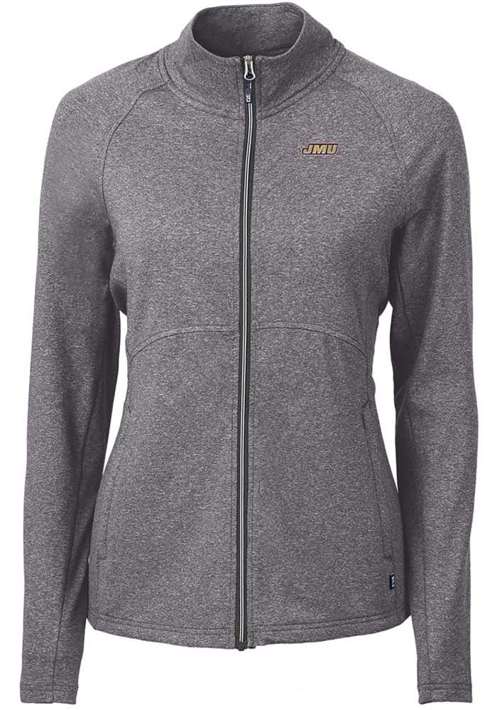 Women's Cutter & Buck Heather Gray Louisville Cardinals Adapt Eco Knit Recycled Full-Zip Jacket Size: Medium