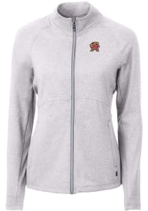 Cutter and Buck Maryland Terrapins Womens Grey Adapt Eco Knit Light Weight Jacket
