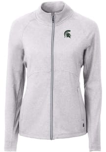 Cutter and Buck Michigan State Spartans Womens Grey Adapt Eco Knit Light Weight Jacket