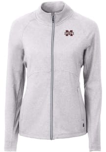 Cutter and Buck Mississippi State Bulldogs Womens Grey Adapt Eco Knit Light Weight Jacket