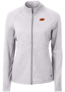 Cutter and Buck Oklahoma State Cowboys Womens Grey Adapt Eco Knit Light Weight Jacket