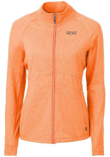 Cutter and Buck Pacific Tigers Womens Orange Adapt Eco Knit Light Weight Jacket