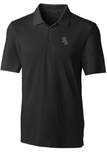 Cutter and Buck Chicago White Sox Mens Black Forge Stretch Short Sleeve Polo