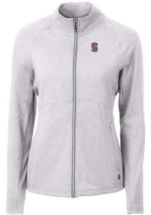 Cutter and Buck Stanford Cardinal Womens Grey Adapt Eco Knit Light Weight Jacket