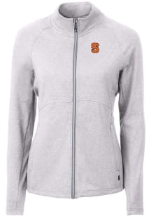 Cutter and Buck Syracuse Orange Womens Grey Adapt Eco Knit Light Weight Jacket