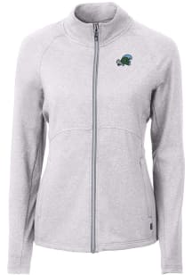 Cutter and Buck Tulane Green Wave Womens Grey Adapt Eco Knit Light Weight Jacket
