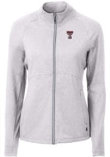 Cutter and Buck Texas Tech Red Raiders Womens Grey Adapt Eco Knit Light Weight Jacket