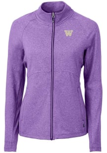 Cutter and Buck Washington Huskies Womens Purple Adapt Eco Knit Light Weight Jacket