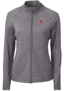 Cutter and Buck Washington State Cougars Womens Black Adapt Eco Knit Light Weight Jacket