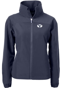 Cutter and Buck BYU Cougars Womens Navy Blue Charter Eco Light Weight Jacket