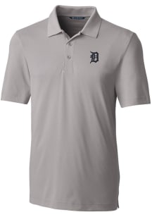 Cutter and Buck Detroit Tigers Mens Grey Forge Stretch Short Sleeve Polo
